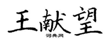丁謙王獻望楷書個性簽名怎么寫