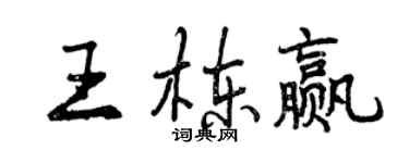 曾慶福王棟贏行書個性簽名怎么寫
