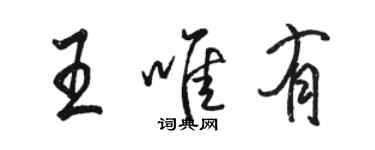 駱恆光王唯有行書個性簽名怎么寫