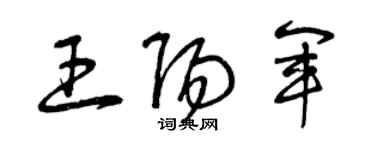 曾慶福王陽軍草書個性簽名怎么寫