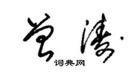 朱錫榮曾濤草書個性簽名怎么寫