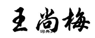 胡問遂王尚梅行書個性簽名怎么寫
