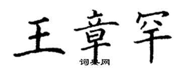 丁謙王章罕楷書個性簽名怎么寫