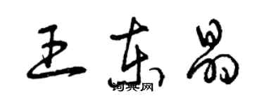 曾慶福王東晶草書個性簽名怎么寫