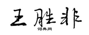 曾慶福王勝非行書個性簽名怎么寫