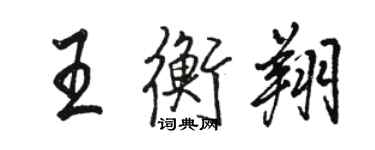 駱恆光王衡翔行書個性簽名怎么寫