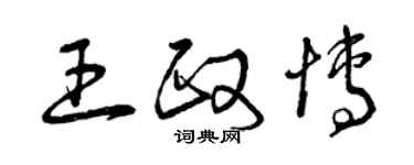 曾慶福王政博草書個性簽名怎么寫