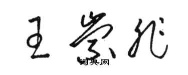 駱恆光王崇非草書個性簽名怎么寫