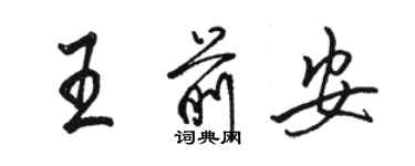 駱恆光王前安行書個性簽名怎么寫