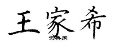 丁謙王家希楷書個性簽名怎么寫