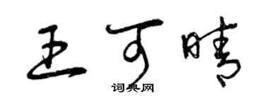 曾慶福王可晴草書個性簽名怎么寫
