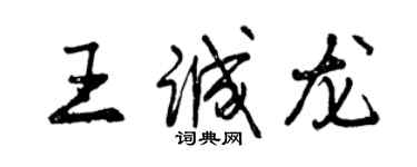 曾慶福王誠龍行書個性簽名怎么寫