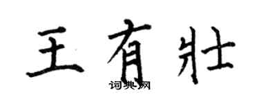 何伯昌王有壯楷書個性簽名怎么寫