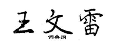 曾慶福王文雷行書個性簽名怎么寫