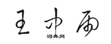 駱恆光王中雨草書個性簽名怎么寫