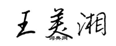 王正良王美湘行書個性簽名怎么寫