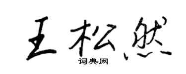 王正良王松然行書個性簽名怎么寫