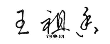 駱恆光王祖香草書個性簽名怎么寫