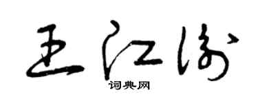 曾慶福王江衡草書個性簽名怎么寫