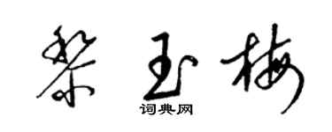梁錦英黎玉梅草書個性簽名怎么寫