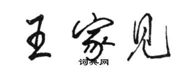 駱恆光王家見行書個性簽名怎么寫