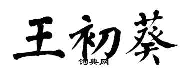 翁闓運王初葵楷書個性簽名怎么寫