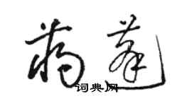 駱恆光蔣蓬草書個性簽名怎么寫