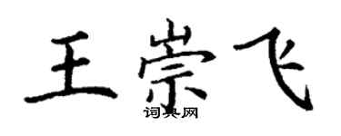 丁謙王崇飛楷書個性簽名怎么寫
