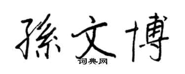 王正良孫文博行書個性簽名怎么寫