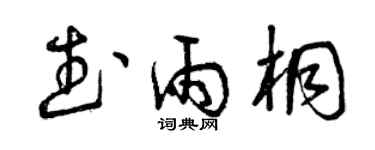 曾慶福武雨桐草書個性簽名怎么寫