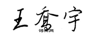 王正良王喬宇行書個性簽名怎么寫
