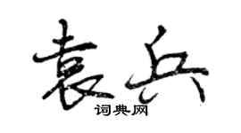 曾慶福袁兵行書個性簽名怎么寫