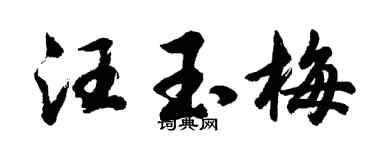 胡問遂汪玉梅行書個性簽名怎么寫