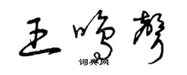 曾慶福王鳴聲草書個性簽名怎么寫