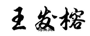 胡問遂王發榕行書個性簽名怎么寫