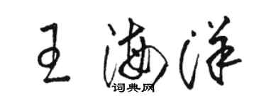 駱恆光王海洋草書個性簽名怎么寫