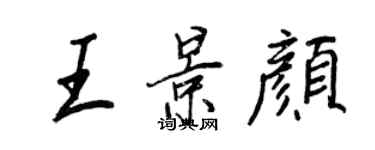 王正良王景顏行書個性簽名怎么寫