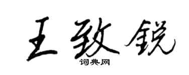 王正良王致銳行書個性簽名怎么寫
