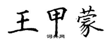 丁謙王甲蒙楷書個性簽名怎么寫