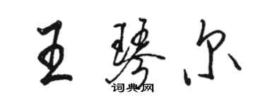 駱恆光王琴爾行書個性簽名怎么寫