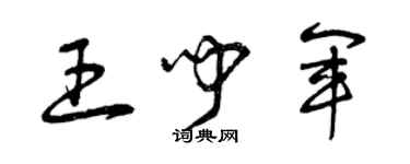 曾慶福王聞軍草書個性簽名怎么寫