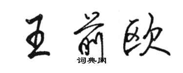 駱恆光王前歐行書個性簽名怎么寫