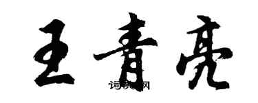 胡問遂王青亮行書個性簽名怎么寫
