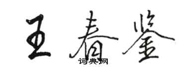 駱恆光王春鑒行書個性簽名怎么寫