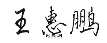 駱恆光王惠鵬行書個性簽名怎么寫