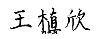 何伯昌王植欣楷書個性簽名怎么寫