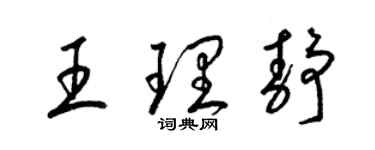 梁錦英王理靜草書個性簽名怎么寫