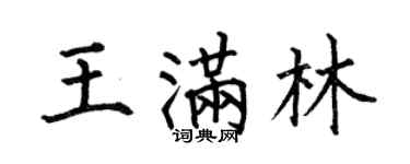 何伯昌王滿林楷書個性簽名怎么寫