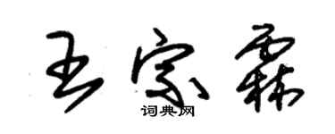 朱錫榮王宗霖草書個性簽名怎么寫