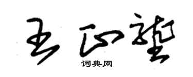 朱錫榮王正壟草書個性簽名怎么寫